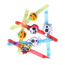 Christmas Decorations Bracelet Sile Wristband Decoration Glow Watch Band Led Luminous Toys Kids Wrist Strap Halloween Party Supplies Dhxgt