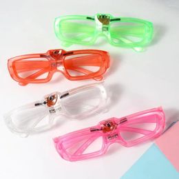 Sunglasses Tide Street Style For Men Square With Battery Heart LED Luminous Glasses Party Eyewear Blinds Big Frame