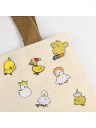 Brooches 7 Pieces Of Women's Cartoon Cute Duck Series Design Badges Daily Matching Clothes Bags Accessories Metal