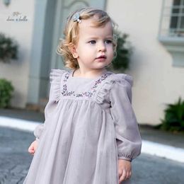 Girl's Dresses Dave Bella Princess Dress for Girls Children Baby 2024 New Spring Noble Charm Sweet Classy Lovely Mesh Fashion Party DB1248204L240508