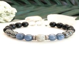 MG0880 New Design Mens A Garde Kyanite Bracelet Natural Hematite Labradorite Bracelet Handmade Black Tourmaline Jewelry9417388