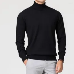 Men's Sweaters Men Winter Fall Turtleneck Cashmere Long Sleeves Sweater Autumn Clothes Fashion Classic Knitwear Warmth Solid Pullover