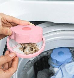 Flowertype Washing Machine Floating Lint Mesh Bag Hair Removal Clean Filter Net Pouch Floating Washing Machine Filter Washer Lin5134266