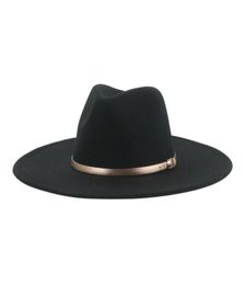 Fedora Hats for Women Band Classic Formal Church Wedding Hats for Men Panama Solid Black White Felt Women Hat Sombreros De Mujer5827815