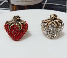 European and American hipsters exaggerated widefaced ring female retro diamond strawberry index finger middle finger personality 92719574