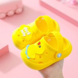 Children's Slippers Summer Boys Indoor Anti Slip Household Cartoon Girl Baby Soft Sole Toddler Baotou Cool Drag Hole Shoes