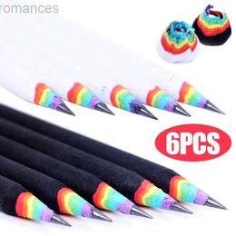 Pencils 6/1 Rainbow Colour Pencil Creative Childrens Painting Colour Sketching Pen Rainbow Paper 2B Pen d240510