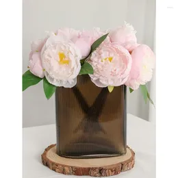 Decorative Flowers 1Pc Artificial Fake Peony Bouquet Decor Arrangements Wedding Decoration Table Centerpieces For Home Office Party