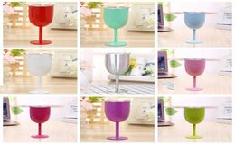 Wine Goblets Stainless Steel Tumblers Mugs 9 Colors Double Wall Insulated Travel Party Wine 10oz LYX218904701