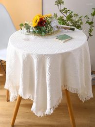 Table Cloth D6French Dessert Tablecloth Ins Cotton Coffee Japanese High-end Round Desk Cover