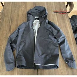 Designers Brand Windbreaker Hooded Jackets Men's Medium Jacket with Waterproof Black Outer Shell