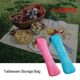 Storage Bags 1-10PCS 2024travel Cutlery Bag Travel Packaging Box Tableware Portable Picnic Fork Spoon Outdoor 5 Colors Available