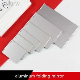 Compact Mirrors Aluminium folding mirror mini compact pocket mirror makeup hand standing portable small mirror dressing table foldable cosmetic tools d240510