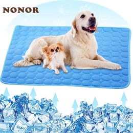 Dog Mat Cooling Summer Pad Mat for Dogs Cat Washable Puppy Big Dog Ice Gel Bed Mattress Cool Mascotas Cushion Blanket 240510