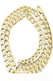 Mens Real 10K Yellow Gold Hollow Cuban Curb Link Chain Necklace 8mm 24 Inch7988192