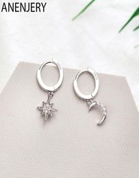 Hoop Huggie 925 Sterling Silver Fashion Zircon Moon Star Earrings For Women 2021 Christmas Gifts Jewelry SE13601210937