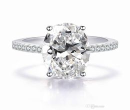 Top Quality Vecalon Classic 925 Sterling Silver Ring Set Oval Cut 3ct Diamond Cz Engagement Wedding Band Rings for Women Bridal Fr7349129