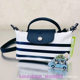 Designer Bag Stores Are 95% Off 2024 New Womens Bun Dumpling Haijun Style Stripe Seri Group Purchase Private ChatBY85