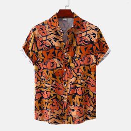 Men's Casual Shirts Short Sleeve Button Up Beach Shirt Fashion Print Style Tops Tropical Vacation Summer Streetwear