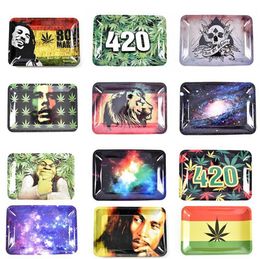 Metal RAW Rolling Tray Metal Tobacco Rolling Tray smoking pipes small 180125mm for herb tobacco grinder rolling paper3776106