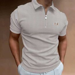 Men's Polos Short sleeved shirt 2024 new summer business top polo V-neck short clothing comfortable casual Q240509