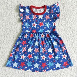 Clothing Sets Fashion Baby Girls Dark Blue Star Short Skirt Wholesale Boutique Children Clothes Dress Discount RTS