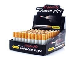 100pcs per box cigarette shape aluminium alloy metal pipe One Hitter Bat 55MM 78MM smoking Tobacco pipes Snuff Snorter dab tool DH3193416
