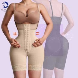 Waist Tummy Shaper Womens Underwear Double High Compression Hourglass and Hip Lift Postoperative Short Fajas Colombia Q240509