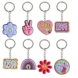 Key Rings Theme Of Peace 2 16 Keychain Keyrings For Bags Birthday Christmas Party Favors Gift Kids Keyring Suitable Schoolbag Car Bag Oth7T