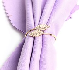 Shiny Crystal Diamonds Gold Napkin Ring Wrap Serviette Holder Wedding Banquet Party Dinner Table Decoration Home Decor 249C35812727