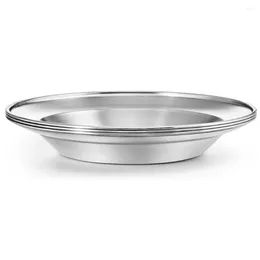 Plates 3pcs Stainless Steel Plate Set 8 Inch 6 Ultra-Portable Dinnerware For Outdoor Camping Hiking Picnic BBQ Beach