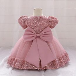 Girl Dresses Summer Sequin Toddler Dress For Baby Girls Clothes Flower Princess Tutu Baptism Birthday Party Gown 0-2Y