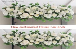 50100cm DIY wedding flower wall arrangement supplies silk peonies rose artificial flower row decor wedding iron arch backdrop T192919502