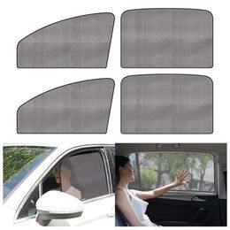 Sun Protection - Reflective Mesh Yarn Window Shades for Magnetic Car Windows to Protect Privacy,for Sleeping Camping (7D Carbon Screen Side Window-4pcs)