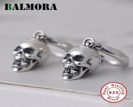 BALMORA Pure 925 Sterling Silver Skull Ear Stud Earrings For Women Men Vintage Fashion Thai Earring Jewellery Brincos Gift 2112311390245