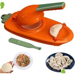 Baking Pastry Tools New 2 In 1 Manual Tortilla Maker Dough Pressing Tool Dumpling Artefact Wrapper Making Mould Drop Delivery Dh1Hf