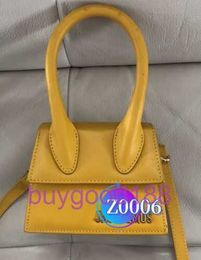 Delicate Luxury Jaq Designer Tote Yellow Crossbody Bag Solid Color Fashionable Texture One Shoulder Small Handbag
