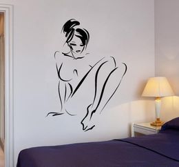 Naked Woman Sketch Wall Stickers for Bedroom Adult Decorating Mural Vinyl Wall Decal Sexy Girls Art Decals Waterproof3174309