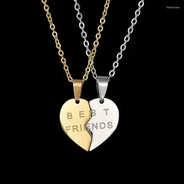 Pendant Necklaces Broken Heart Necklace Jigsaw Puzzle O Chain Woman Neck For Friends Lover Anniversary Gifts