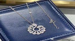 Necklace lace V gold thick plated 18k high carbon diamond luxury niche female clavicle chain choprd4670337