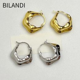 Hoop Earrings Bilandi Modern Jewelry European And American Design Metal Irregular For Women Party Gifts Exaggerative Accessories