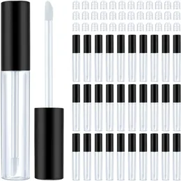 Storage Bottles 12PCS 6/8ML Plastic Lip Gloss Tube Containers Black Mini Empty Refillable Lipstick Lipgloss Sample Bottle