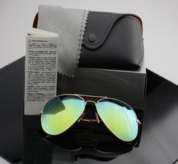 High quality Polarized lens pilot Fashion Sunglasses For Men and Women Brand designer Vintage Sport Sun glasses With case and box7340948