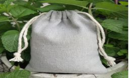 Silver Grey Linen Gift Bag 8x10cm 9x12cm 10x15cm 13x17cm 15x20cm pack of 50 Party Candy Sack Makeup Jewellery Jute Packaging Pouches4193254