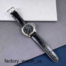 Mens Wrist Watch Panerai LUMINOR 1950 Series 44mm Diameter Date Display Automatic Mechanical Men's Watch PAM00321 Steel Dual Time Zone Power Reserve Display