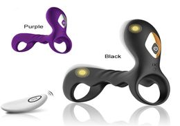 Remote Control Penis Ring 10 Speed Vibrator Cock Ring for Men Delay Ejaculation G Spot Stimulation Intimate Sex Toys for Couples Y3520711