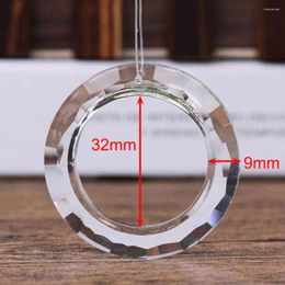 Decorative Figurines 1pcs 50mm Clear Ring Circle Crystals Pendants Glass Suncatcher Chandelier Prisms Parts Drops Light Accessories