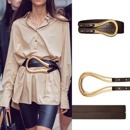 Designer Belt High Quality Genuine Leather Belts for Women Luxury Brand Fashion Waist Wide Waistband for Coat Shirt Q0625 2643