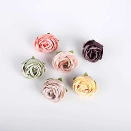 Decorative Flowers Wreaths 10 Pieces Wedding Decorative Flowers Wall Fake Tea Roses Home Decoration Accessories Cheap Artificial Flowers Bridal Clearance