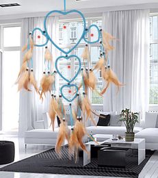 Handmade DIY Dream Catcher Fiverings Hearts DreamCatcher Wall Hanging Home Car Party Home Decor Craft DreamCatcher E5M11640775